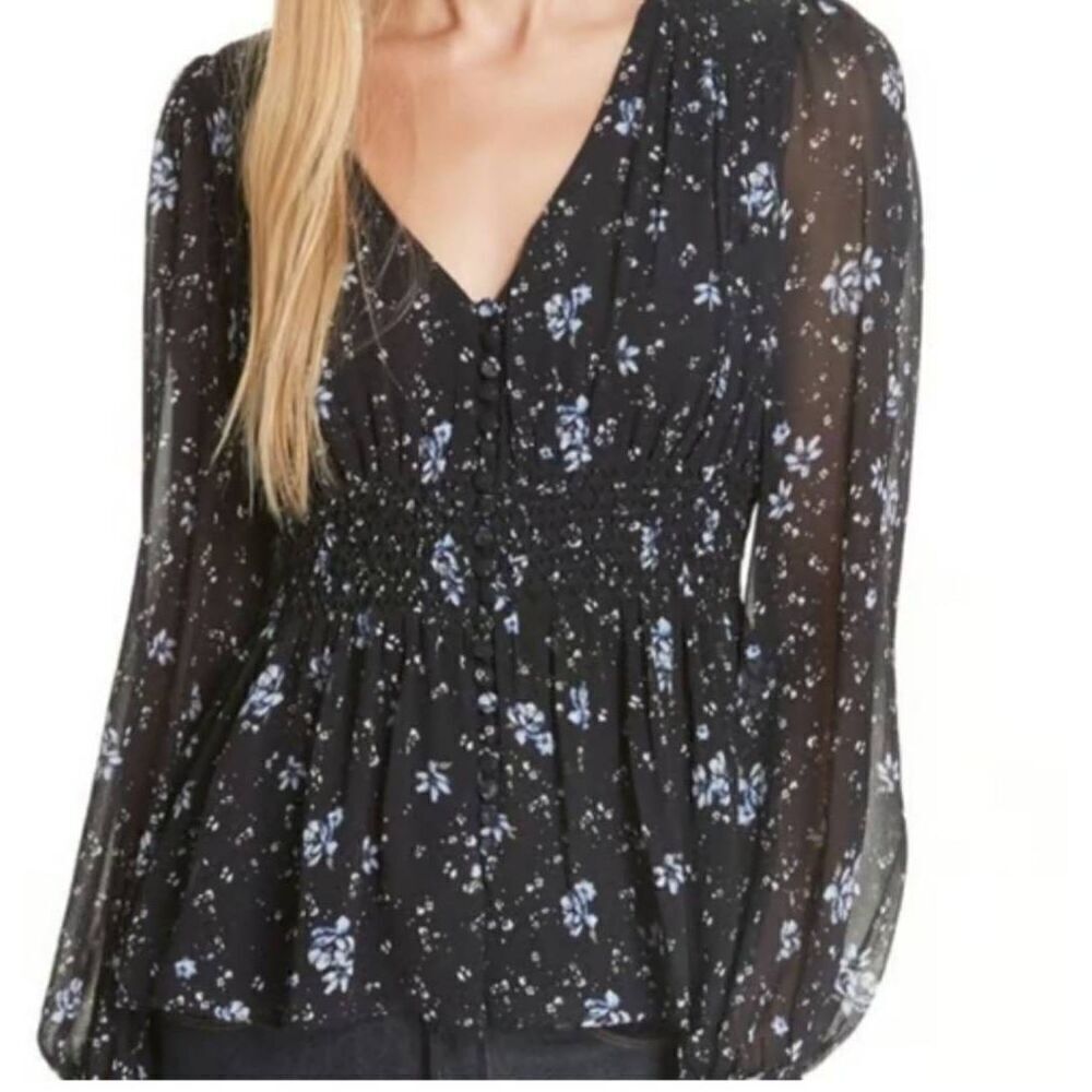 Nicholas Ditsi Print Smocked Blouse sz 2
